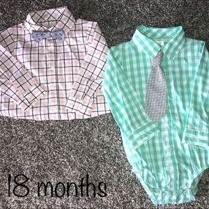 Boys Button down shirt with tie & bow tie